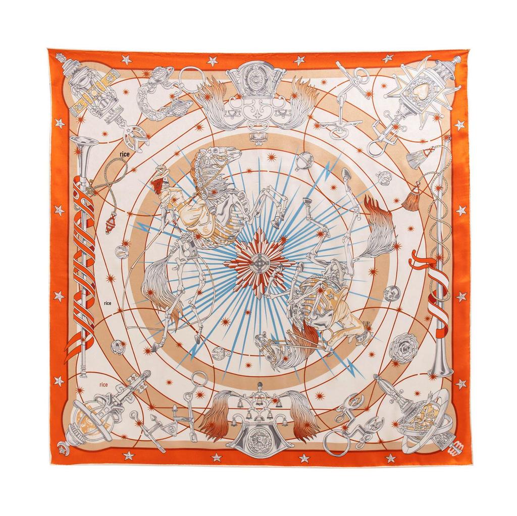 Korean Style Vibe 2026 Spring/Summer Mulberry Silk Scarf for Women - Versatile Print Neck Protector