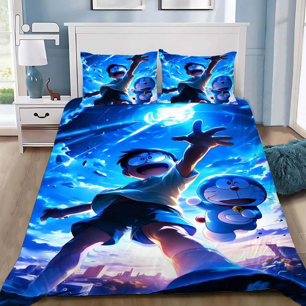 Cartoon D-Doraemons Duvet Cover Pillowcase 2/3pcs Bedding Set Adult Boy Girl Bedroom Decoration Children Gift Single Double