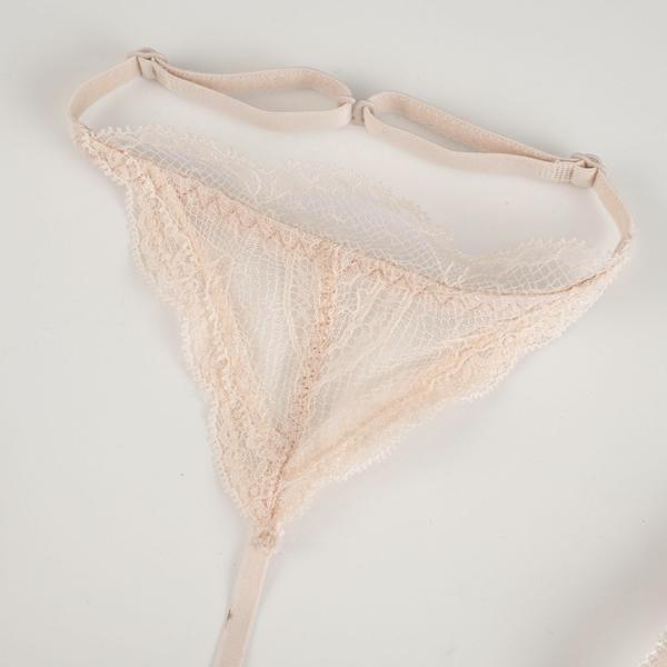 SEXY COOKIE Lovely Choker Ribbon Bra & Panty Set_Light Pink (C Type)