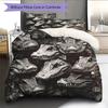 Black Crocodile Pattern Bedding Home Decoration Birthday Gift (1 * Duvet Cover + 2 * Pillowcase, Without Core)