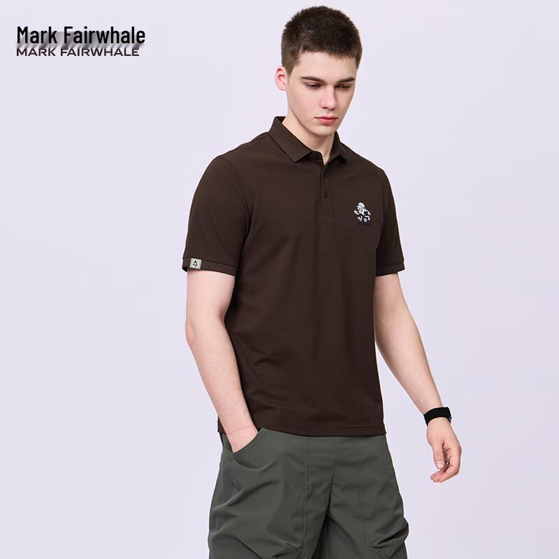 

Mark Fairwhale Embroidered Lapel Short Sleeve Polo T-Shirt M