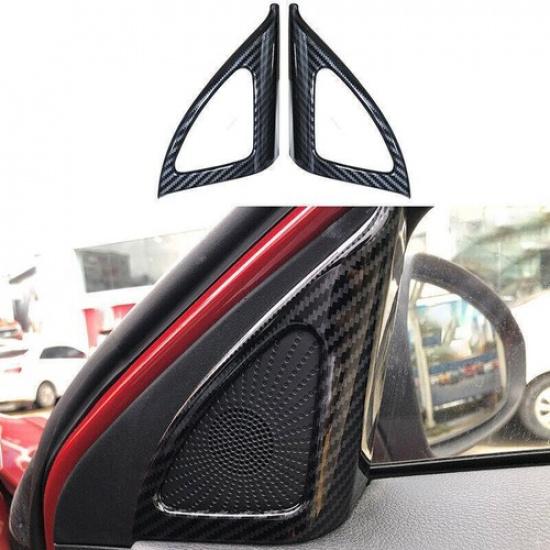 For Kia K3 Forte - A Post Speaker Frame Cover Trim Carbon ABS Style 2PCS