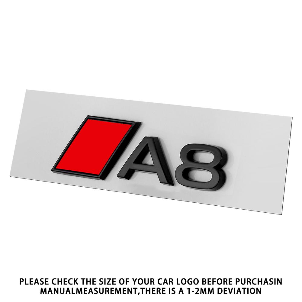 3D Numbers Letters RS A3 A4 A5 A6 A7 A8 Badge For Audi Car Fender Trunk Rear Logo Sticker Black/Silver Styling Decor Accessories