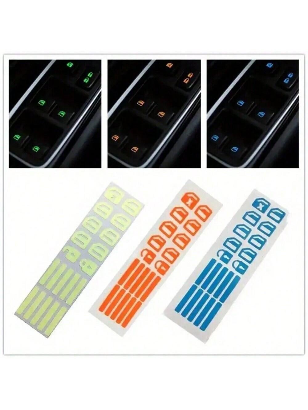 

Luminous Car Window Button Sticker Elevator Switch Fluorescent Night Decals Interior Car Stickers Auto Accessories