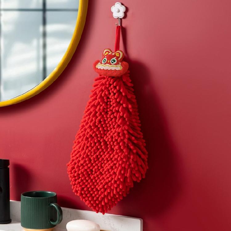 Red Hands Towel Home Super Absorbent Eco-Friendly Wipe Cloth Chenille Material
