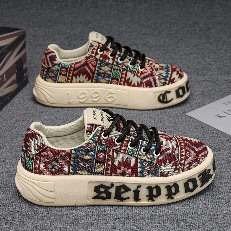 

Парусиновые туфли мужские 2024 новые летние дышащие туфли на толстой подошве, увеличивающие рост, повседневные туфли для занятий спортом в средней школе 39