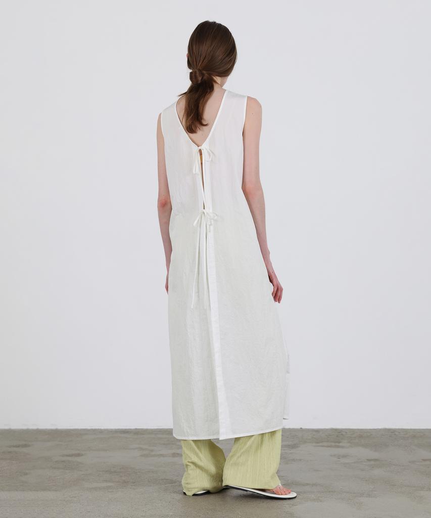 Leuba Ribbon Tie Layered Dress - White