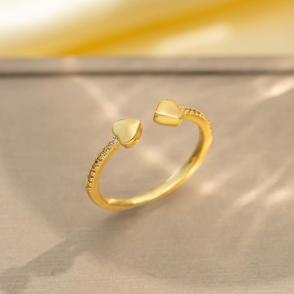 Korean Version of Light Luxury Design Full Diamond Inlaid Zircon Ring Women's Opening Adjustable Ring Internet Celebrity Fashion Accessories