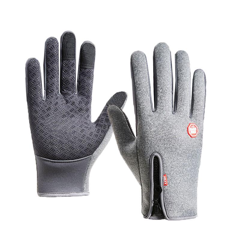 Windproof Waterproof Touchscreen Cycling Gloves for Men & Women - Full Finger Winter Warm Fleece Outdoor Sports