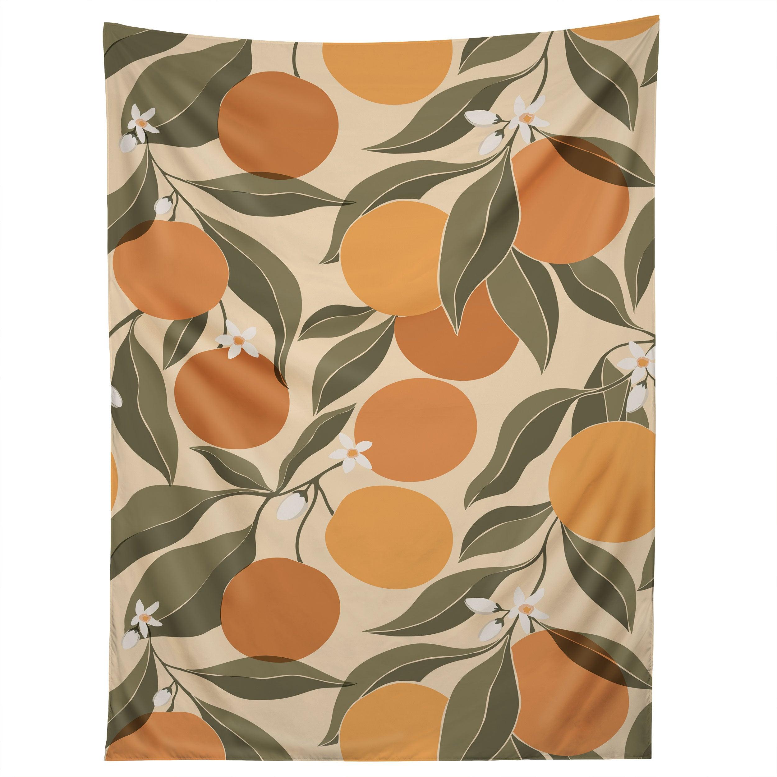 ABSTRACT ORANGES tapestry 75x100