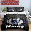 3pcs Duvet Cover Set (1*Duvet Cover + 2*Pillowcase, Without Core), Custom Name Chelsea F.C Pattern Bedding Set, Home Bedroom Decor Gift