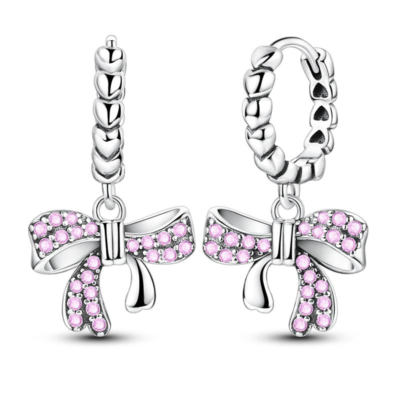 2025 New 925 Sterling copper Hoop Earrings Flowers Zircon Drop Earrings Stud For Woman Fine Birthday Wedding Party Zircon Gifts