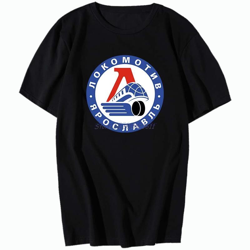 Lokomotiv Yaroslavl Ice Hockey Russian Moscow Atletic Graphic T Shirts Summer Cotton Short Sleeve Tshirts Unisexs Print T Shirt