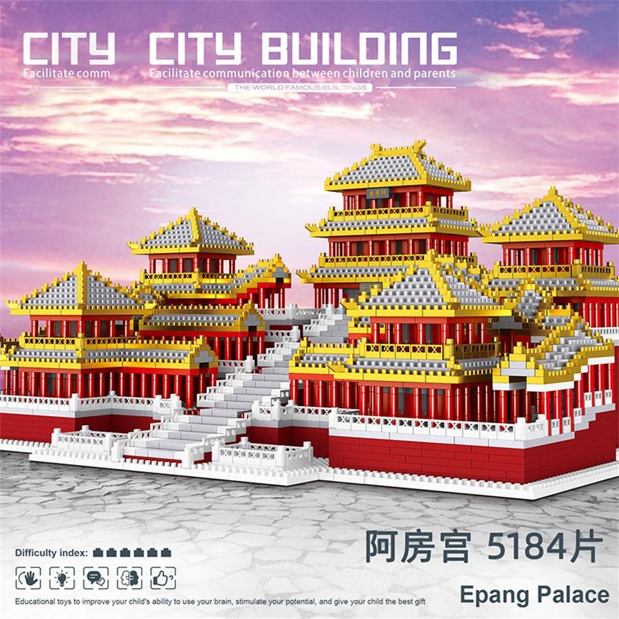 Latest Lezi Small Blocks Chinese Style Architecture Castle Palace Tower Construction Blocks Fun Toys For Children Gifts Girl Present