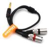 Disino 14 TRS To Dual XLR Male Y-Splitter Stereo Breakout Cable, 14" (6.35mm) To 2 XLR Patch Cable - 3.3ft1m