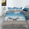 Sada 3D povlečení s potiskem pro přepravu se vzorem letadla Povlak na polštář Povlak na polštář 2 nebo 3 kusy AU240 * 270 nadrozměrná domácí dekorace