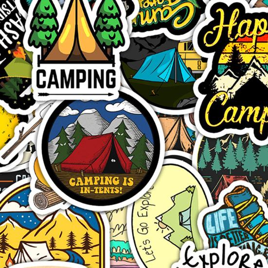 50Pcs Graffiti Stickers Waterproof Reusable Decorate PVC Luggage Water Bottle Outdoor Camping Stickers for Scrapbook