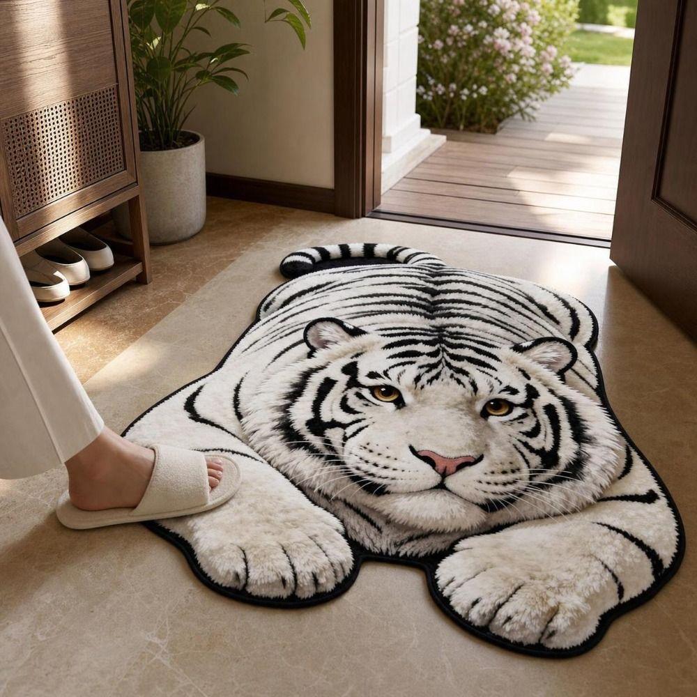 Multiple Sizes Bathroom Carpet Tiger Shape Bedside Rug Creativity Bedroom Floor Mat  Home Decor