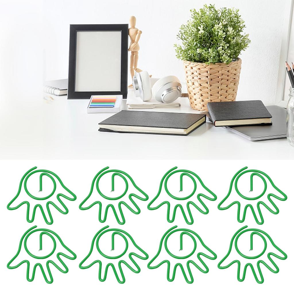 100pcs Paper Clips Innovative Cute Small Palm Shape Reusable Metal Paperclips for School Home