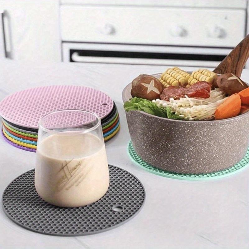 Placemats, Non-Slip Pads, Pot Holders, Table Mats, Heat Insulation Coasters, Multi-Function Round Heatproof Silicone Mats