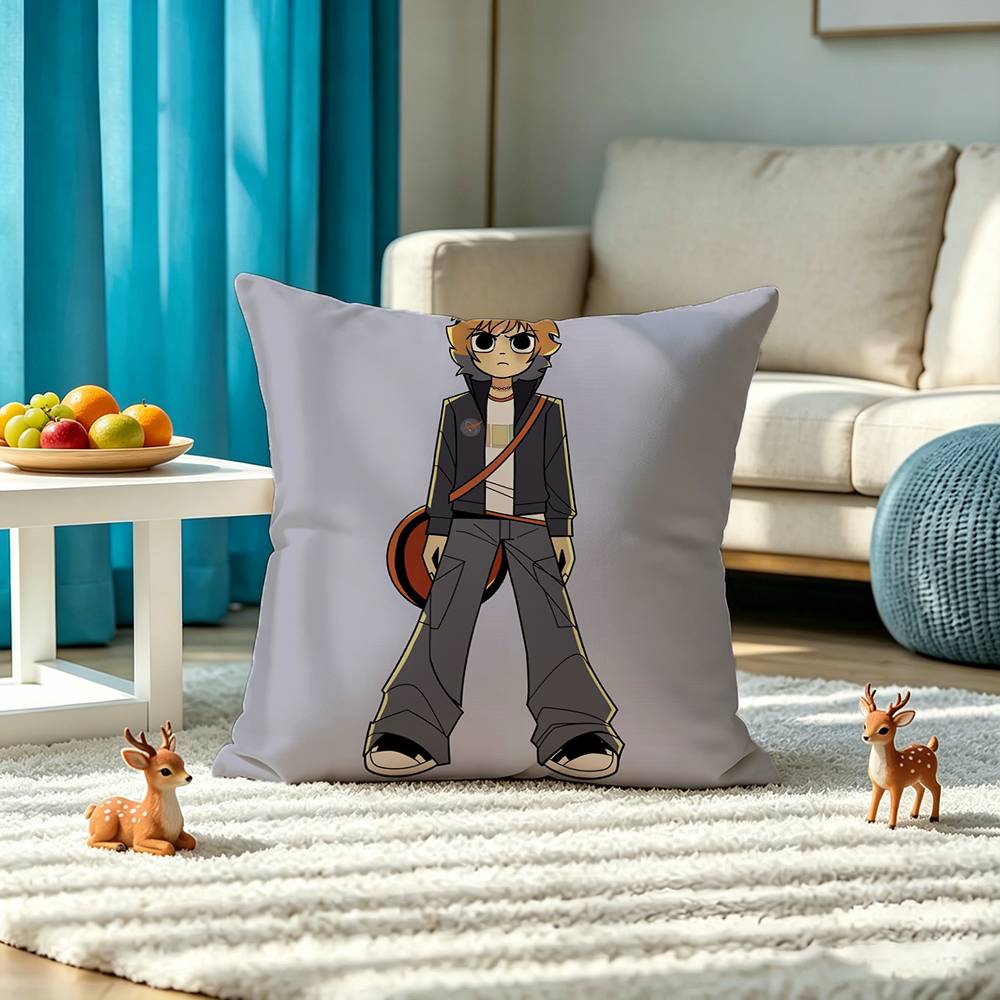 Matthew Patel S-Scott Pilgrim Pillow Case Square Double-Sided Sofa Cushion Cover Bedroom Bedside Pillow