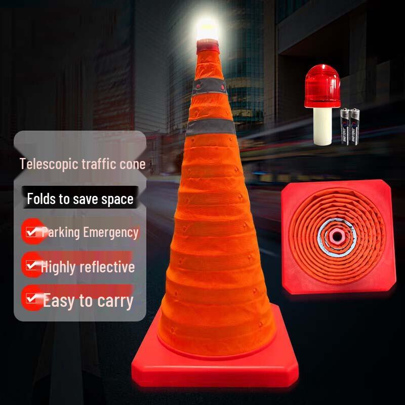Collapsible Safety Cone with LED Warning Light