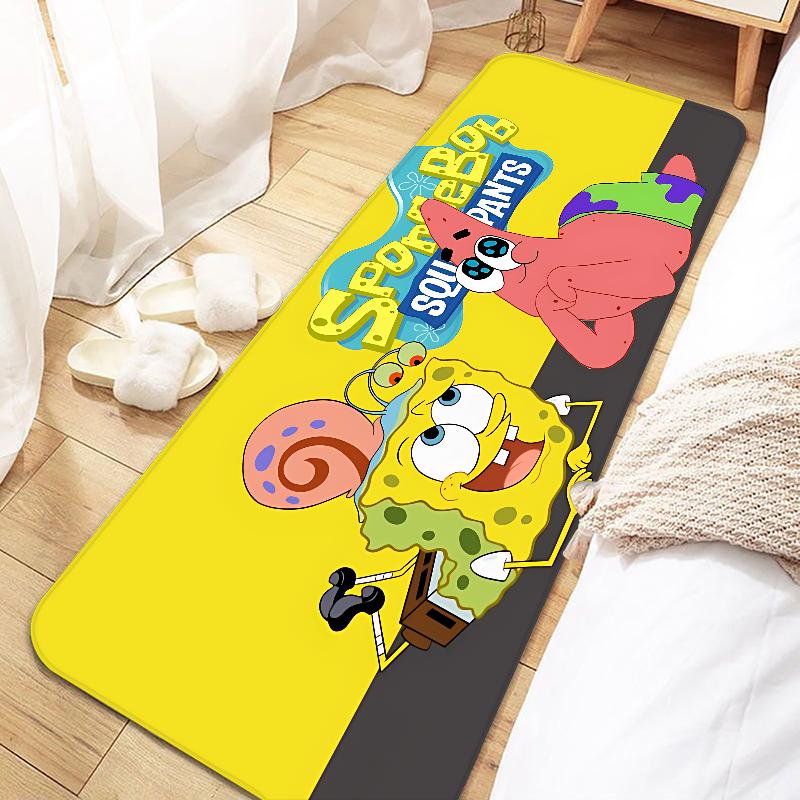 Cute SpongeBobs Cartoon Door Mat Entrance Non-slip Washable Kitchen Carpet Living Room Hallway Rugs Bathroom Bath Door Mats