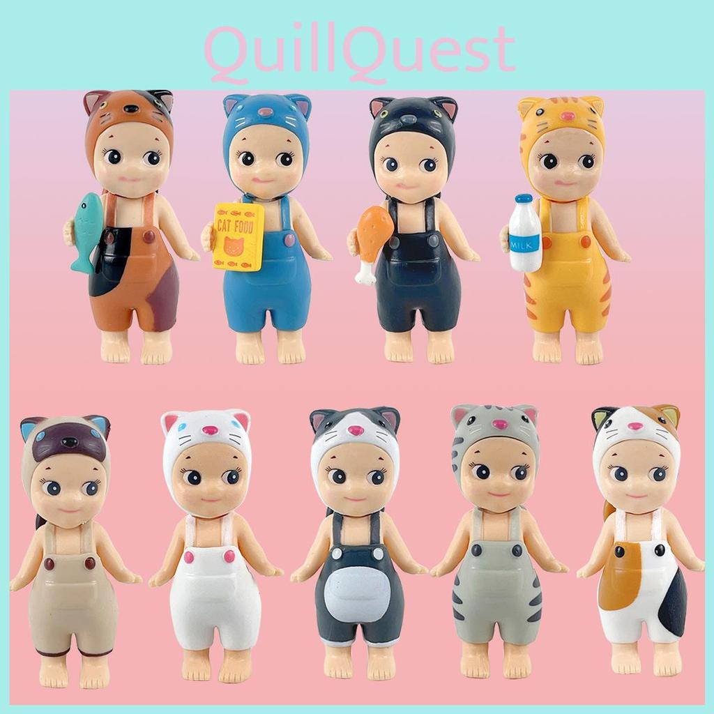 Adorable Mini Cat Pvc Figure Collection With 9 Stylish Outfits Perfect For Anime Lovers