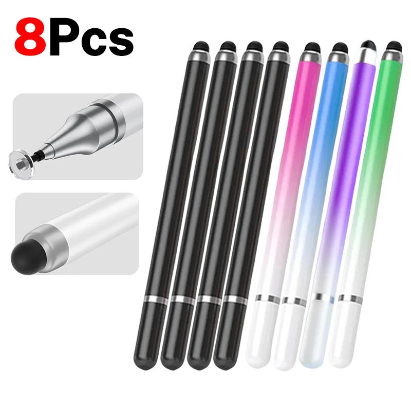 1-8Pcs Double-Headed Universal Stylus Pen For iPad Tablet Android IOS Phone Drawing Writing Capacitive Screen Touch Stylus Pens