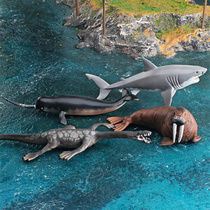 Realistic Ocean Animal Models Set Including Mythical Dragon Whale Shark And Sea Lion For Educational Play