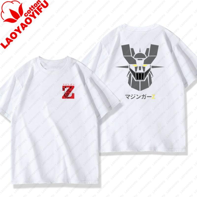 Unisex Cotton TShirts Mazinger Z Anime Robot Summer Casual Fashion Short Sleeve T Shirt Oversized Harajuku Tees Tops Kid Clothing