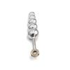 Male Chastity Belt Stainless Steel Chastity Cage with Removable Anal Bead Plug Thigh Ring Metal Bra Slave Penis Restraint Device