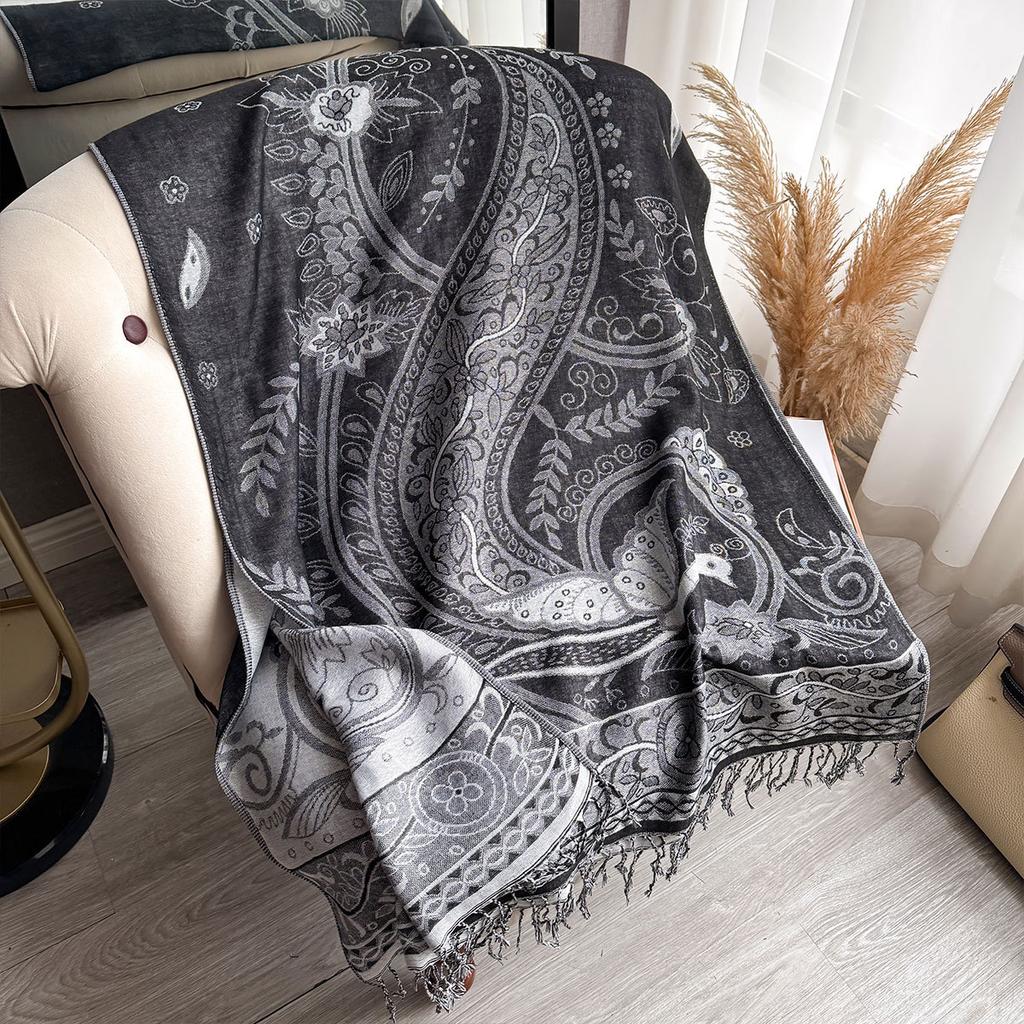 Qinghai Xizang To Yunnan Travel Scarf Imitation Cashmere Shawl Scarf Women'S Fringed Air Conditioner Versatile Scarf