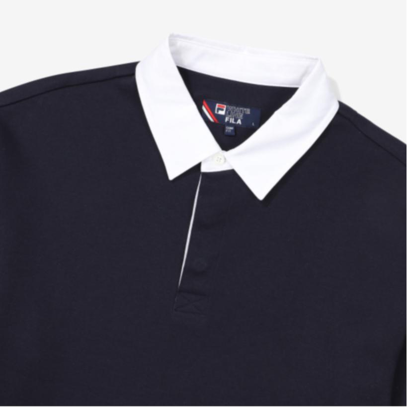 FILA Polo Shirts Unisex Blue Polo Collar Moderate Straight Fit FS2TLF1311X-INA