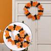 11 Inch Halloween Front Door Wreath Hanging Garland Artificial Maple Leaf Bat Wreath for Wall