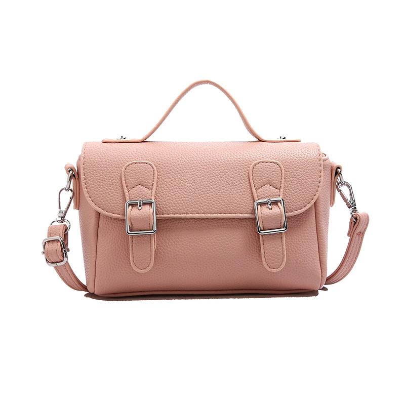 New Pu Leather Buckle Bag for Women Simple Large Capacity Women's Handbag Solid Square Shoulder Crossbody Bags