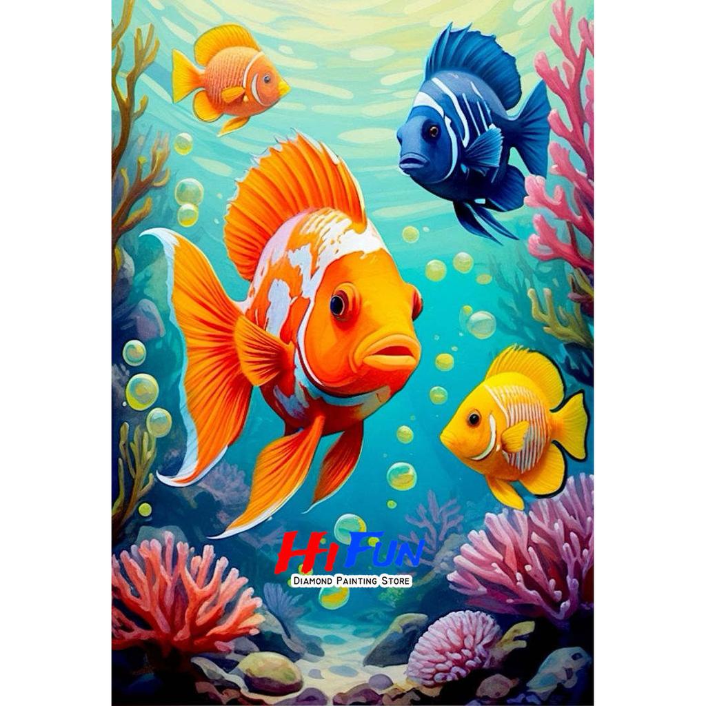 New Fish Under The Sea Landscape Diamond Painting Embroidery Cross Stitch Mosaic Tropical Fish DIY Full Drill Diamond Art