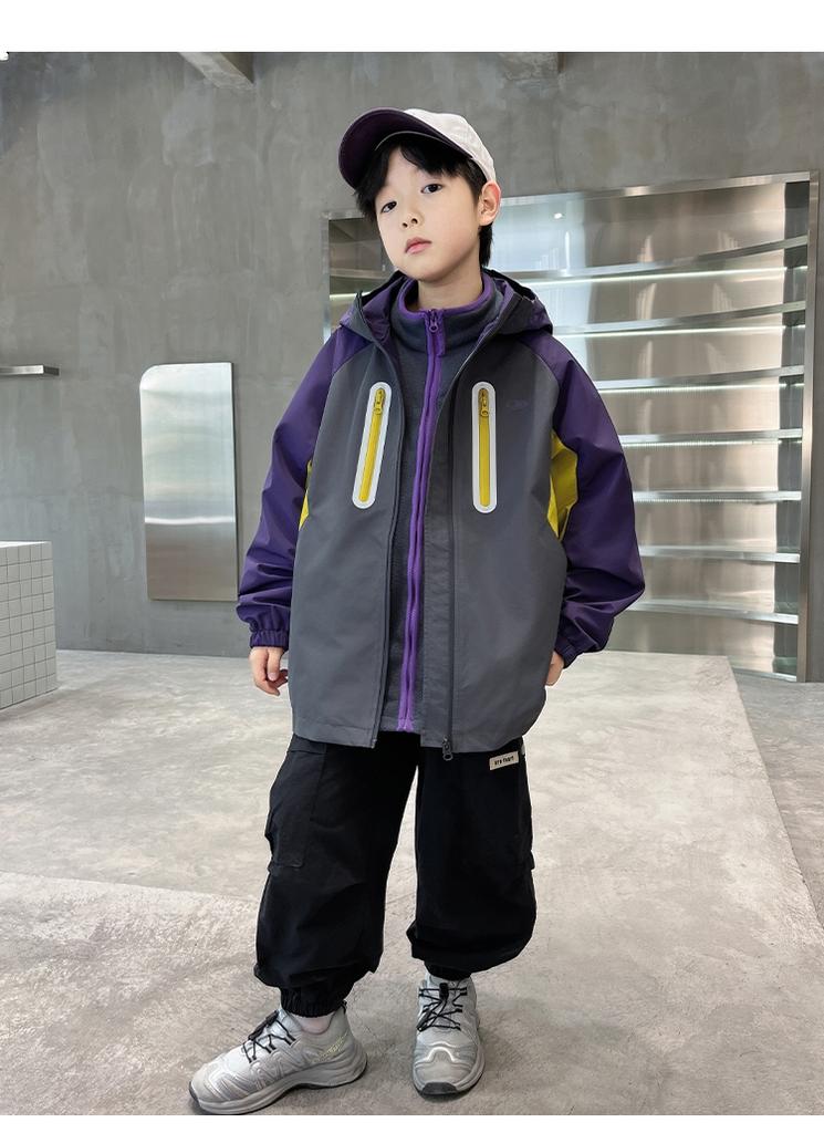 Boys' Hooded Assault Suit 2025 Autumn New Clothes, Children's Three In One Jacket, Big Children's Spring and Autumn Top Trend