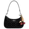 Coach Teri 24 Removable Shoulder Strap Denim And Leather Medium Shoulder Bag Women Shoulder Bag Black CDE43-SVBK
