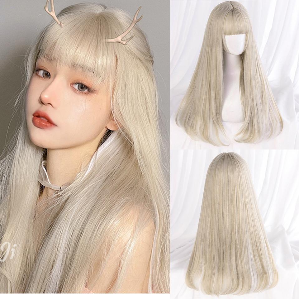 Dlouhá kudrnatá syntetická paruka se středovou ofinou tmavě hnědá paruka z přírodních kudrnatých vlasů ženská Cosplay paruka paruka z tepelně odolných vláken