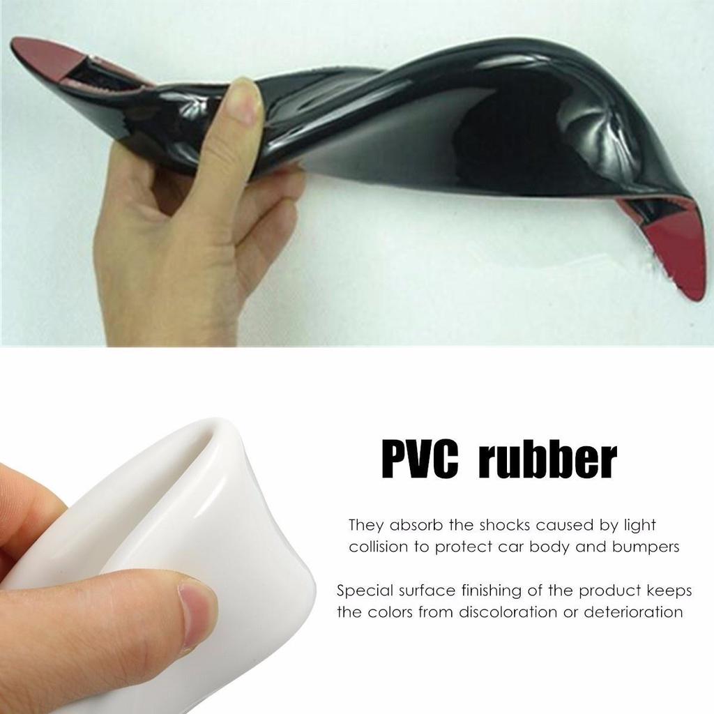 1 Pair Universal Car Rubber Front/Rear Bumper Anti-Scratch Corner Protector Lower Lip Guard Cover