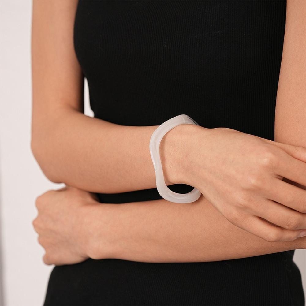 Hip Hop Acrylic Bangle Bohemian Retro Hand Ring Unique Irregular Wide Bracelet Decoration