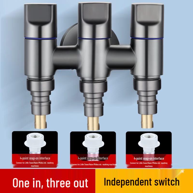 Anica Enjoy Gunmetal Grey 3-Way Angle Valve Faucet