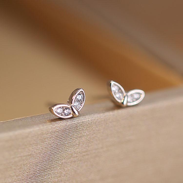 

Позолоченные серьги-пусеты из стерлингового серебра 925 пробы в виде ростков - Женские модные литературные украшения 925 Silver