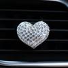 Car Air Outlet Perfume Clip Heart-shaped Rhinestone Car Air Conditioning Air Vent Decoration Perfume Clip Auto Accessories