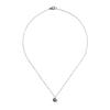 Natural Black Pearl Pendant Slim Chain Necklace (C2503-AN916_SV)