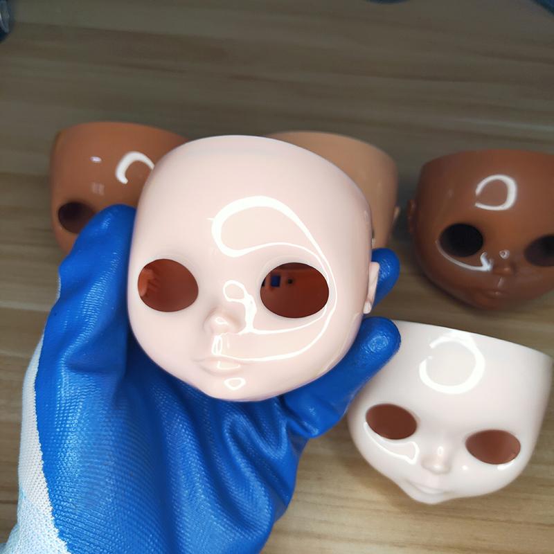 Blyth Doll Face Plate for diy blyth makeuo Including Back Plate and Screws White Black tan Skin Doll Makeup practice face shell