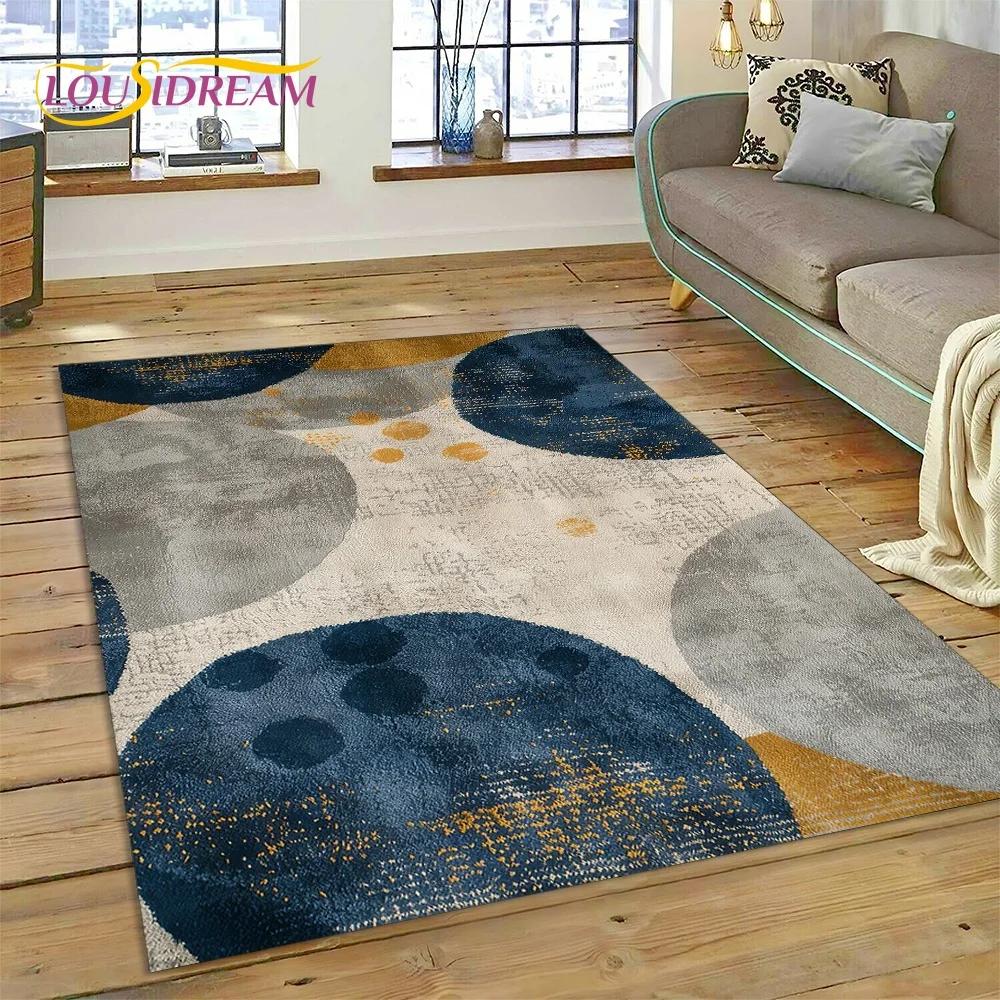 2025 New Style Bohemian Abstract Modern Art Geometry Carpet Rug for Living Room Bedroom Home Sofa Decoration,Non-slip Floor Mat