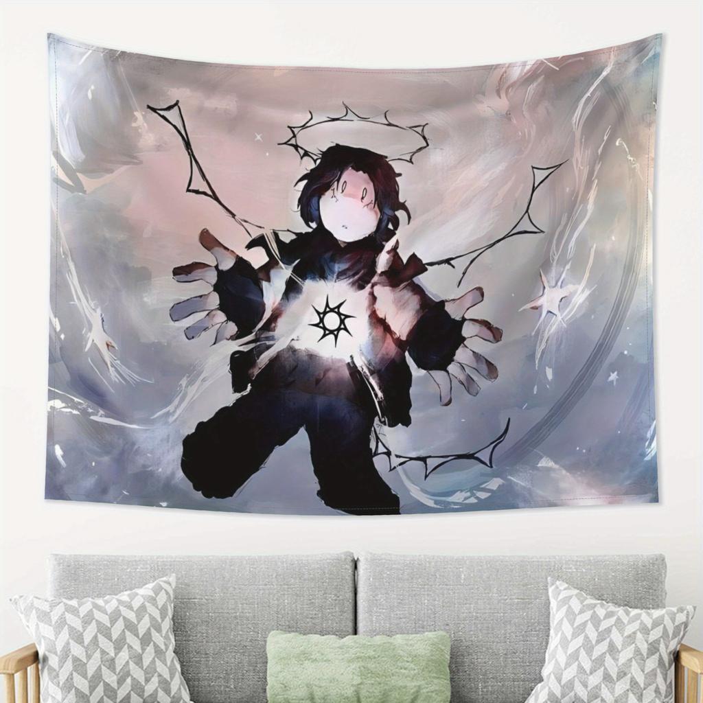 Forsaken Anime Character Tapestry - Soft Peach Skin Velvet Wall Hanging, Durable Printed Art Decor For Living Room, Bedroom, Dor