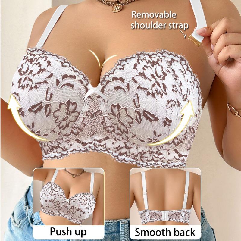 Plus Size Women Full Coverage Underwire Push Up Mesh Bra For Large Bust